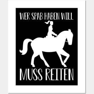 Reiten I Pferdesprüche lustiges Pferd Posters and Art